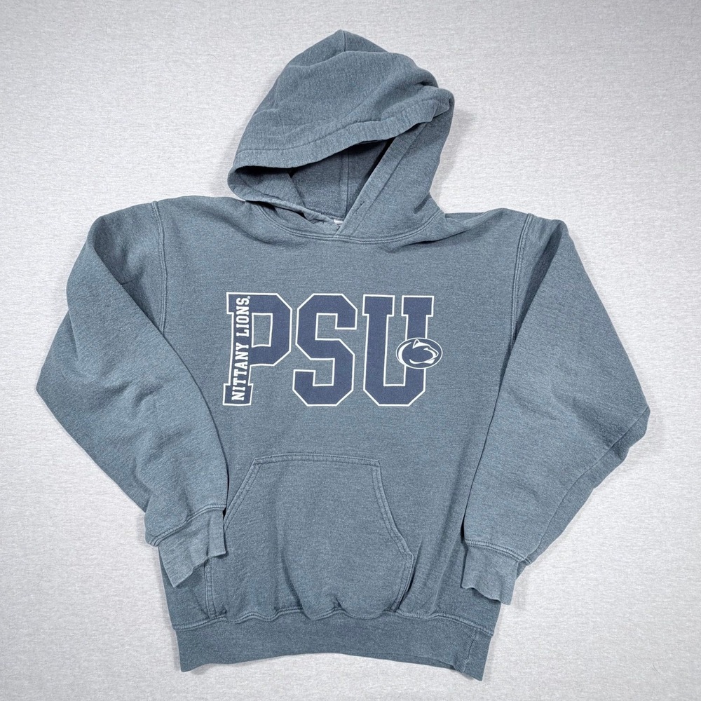 Gildan Penn State Nittany Lions PSU Hoodie Sweatshirt Gray Y2K Sm NCAA Football